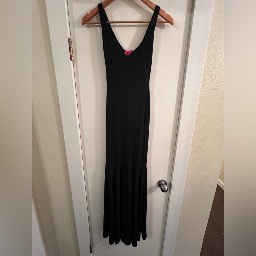 Long back dress with flare out at the bottom